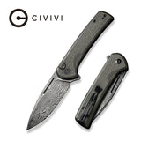 Civivi Conspirator Black Micarta Damascus Folding Pocket Knife C21006-DS1