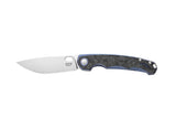 MKM Eclipse Blue Titanium Marbled Carbon Fiber Folding Pocket Knife MK EL-BLCF