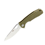 Honey Badger Leaf L/R Large - Green Folding Pocket Knife YHB1290