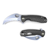 Honey Badger Claw Large - Black Serrated Folding Pocket Knife YHB1111
