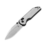 Kizer Assassin Nitro V Blade Clutch Lock Silver&Black G10 Carbon Fiber Handle V3549A3