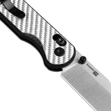 Kizer Assassin Nitro V Blade Clutch Lock Silver&Black G10 Carbon Fiber Handle V3549A3