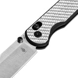 Kizer Assassin Nitro V Blade Clutch Lock Silver&Black G10 Carbon Fiber Handle V3549A3