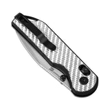 Kizer Assassin Nitro V Blade Clutch Lock Silver&Black G10 Carbon Fiber Handle V3549A3