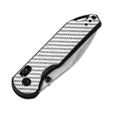 Kizer Assassin Nitro V Blade Clutch Lock Silver&Black G10 Carbon Fiber Handle V3549A3