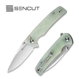 SENCUT Sachse Flipper Jade Micarta Folding Pocket Knife S21007-4