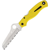Spyderco Atlantic Salt Lockback Yellow Folding Pocket Knife SC89SYL