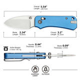 CIVIVI Baby Banter 2 Thumb Stud & Crossbar Lock Knife Aluminum Handle (2.34" Nitro-V Blade) C23074-1