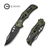 CIVIVI Biophase Flipper & Button Lock Knife Aluminum & G10 Handle (3.48