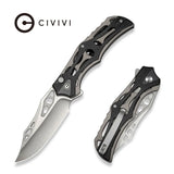 CIVIVI Biophase Flipper & Button Lock Knife Aluminum & G10 Handle (3.48" Nitro-V Blade) C23083C-3