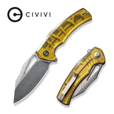 Civivi BullTusk Flipper Ultem Damascus Folding Pocket Knife C23017-DS1