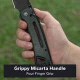 CIVIVI Buster FG Thumb Stud & Superlock Knife Micarta Handle (4.2" Nitro-V Blade) C24052-3