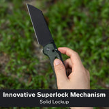 CIVIVI Buster FG Thumb Stud & Superlock Knife Micarta Handle (4.2" Nitro-V Blade) C24052-3