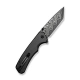 CIVIVI Button Lock Brazen Flipper & Thumb Stud Knife Twill Carbon Fiber Overlay On Black G10 Handle (3.46" Damascus Blade) C19059C-DS1