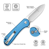 CIVIVI Button Lock Elementum II Flipper Knife Aluminum Handle (2.96" Nitro-V Blade) C18062PD-2