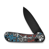 CIVIVI Elementum (Crossbar Lock) Thumb Stud & Crossbar Lock Knife Nebula FatCarbon Fiber Handle (2.96" Black Stonewashed CPM S35VN Blade) C24063B-1