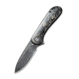 Civivi Elementum Flipper Knife Carbon Fiber Gold Shred C907C-DS1 - Carbon Fibre, CIVIVI, Damascus, Gold - Granbergs Firearms