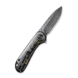 Civivi Elementum Flipper Knife Carbon Fiber Gold Shred C907C-DS1 - Carbon Fibre, CIVIVI, Damascus, Gold - Granbergs Firearms