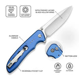 CIVIVI Hyperpulse Flipper & Thumb Stud & Button Lock Knife Aluminum Handle (3.5" 14C28N Blade) C23087A-2