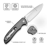 CIVIVI Hyperpulse Flipper & Thumb Stud & Button Lock Knife Aluminum Handle (3.5" 14C28N Blade) C23087A-3