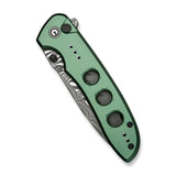 CIVIVI Hyperpulse Flipper & Thumb Stud & Button Lock Knife Aluminum Handle (3.5" Damascus Blade) C23087A-DS1