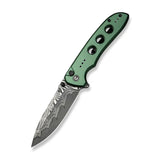 CIVIVI Hyperpulse Flipper & Thumb Stud & Button Lock Knife Aluminum Handle (3.5" Damascus Blade) C23087A-DS1