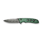 CIVIVI Hyperpulse Flipper & Thumb Stud & Button Lock Knife Aluminum Handle (3.5" Damascus Blade) C23087A-DS1