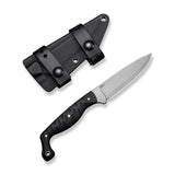 CIVIVI MDRN Hunter Fixed Blade Knife Black G10 Handle (4.12" Stonewashed Nitro-V Blade) C23078-1, With 1PC Black Kydex Sheath & 2PCS Black Straps