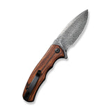 CIVIVI Mini Praxis Flipper Knife Wood Handle (2.98" Damascus Blade) C18026C-DS1