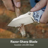 CIVIVI Natterjack Flipper & Thumb Stud & Button Lock Knife G10 Handle (3.19" 14C28N Blade) C24028-3