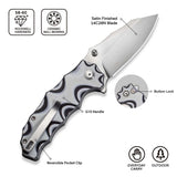 CIVIVI Natterjack Flipper & Thumb Stud & Button Lock Knife G10 Handle (3.19" 14C28N Blade) C24028-3
