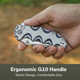 CIVIVI Natterjack Flipper & Thumb Stud & Button Lock Knife G10 Handle (3.19" 14C28N Blade) C24028-3