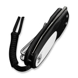 CIVIVI Purr Flipper & Slip Joint Knife Black & White G10 Handle (1.83" Stonewashed Nitro-V Blade) C25054-2, With 1PC Black Lanyard