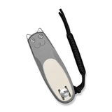 CIVIVI Purr Flipper & Slip Joint Knife Gray & Ivory G10 Handle (1.83" Satin Finished Nitro-V Blade) C25054-1, With 1PC Black Lanyard