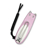 CIVIVI Purr Flipper & Slip Joint Knife Powder Pink & White G10 Handle (1.83" Satin Finished Nitro-V Blade) C25054-4, With 1PC Black Lanyard
