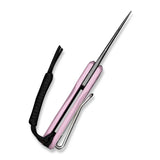 CIVIVI Purr Flipper & Slip Joint Knife Powder Pink & White G10 Handle (1.83" Satin Finished Nitro-V Blade) C25054-4, With 1PC Black Lanyard