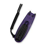 CIVIVI Purr Flipper & Slip Joint Knife Purple & Black G10 Handle (1.83" Black Stonewashed Nitro-V Blade) C25054-3, With 1PC Black Lanyard