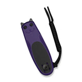 CIVIVI Purr Flipper & Slip Joint Knife Purple & Black G10 Handle (1.83" Black Stonewashed Nitro-V Blade) C25054-3, With 1PC Black Lanyard