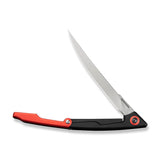 CIVIVI Shawka Folding Fillet Knife Black And Red Aluminum Handle (5.81" Satin Finished 14C28N Blade) C22029B-1, With 1PC Black Nylon Sheath