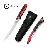 CIVIVI Shawka Folding Fillet Knife Black And Red Aluminum Handle (5.81
