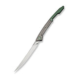CIVIVI Shawka Folding Fillet Knife Gray And Green Aluminum Handle (5.81" Satin Finished 14C28N Blade) C22029B-3, With 1PC Black Nylon Sheath