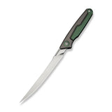 CIVIVI Shawka Folding Fillet Knife Gray And Green Aluminum Handle (5.81" Satin Finished 14C28N Blade) C22029B-3, With 1PC Black Nylon Sheath