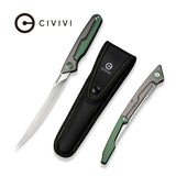 CIVIVI Shawka Folding Fillet Knife Gray And Green Aluminum Handle (5.81