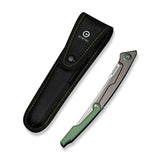 CIVIVI Shawka Folding Fillet Knife Gray And Green Aluminum Handle (5.81" Satin Finished 14C28N Blade) C22029B-3, With 1PC Black Nylon Sheath