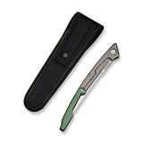 CIVIVI Shawka Folding Fillet Knife Gray And Green Aluminum Handle (5.81" Satin Finished 14C28N Blade) C22029B-3, With 1PC Black Nylon Sheath