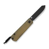 CIVIVI Slippy Sendy Slip Joint Knife Milled Bead Blasted Yellow Ultem Handle (2.81" Black Stonewashed Nitro-V Blade) C24075A-1, With Black Paracord Lanyard Attached