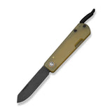 CIVIVI Slippy Sendy Slip Joint Knife Milled Bead Blasted Yellow Ultem Handle (2.81" Black Stonewashed Nitro-V Blade) C24075A-1, With Black Paracord Lanyard Attached
