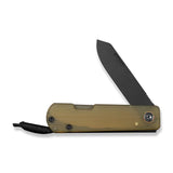 CIVIVI Slippy Sendy Slip Joint Knife Milled Bead Blasted Yellow Ultem Handle (2.81" Black Stonewashed Nitro-V Blade) C24075A-1, With Black Paracord Lanyard Attached