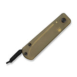 CIVIVI Slippy Sendy Slip Joint Knife Milled Bead Blasted Yellow Ultem Handle (2.81" Black Stonewashed Nitro-V Blade) C24075A-1, With Black Paracord Lanyard Attached