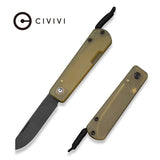 CIVIVI Slippy Sendy Slip Joint Knife Milled Bead Blasted Yellow Ultem Handle (2.81